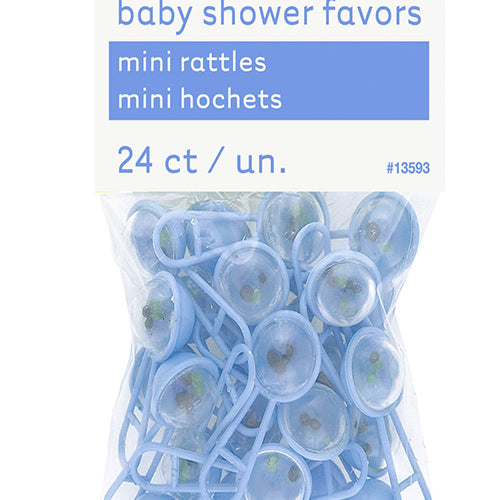 Party Balloons Mini Rattles Blue Baby Favour