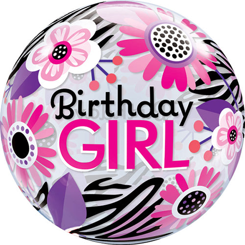 Party Balloon 22" Birthday Girl Bubble Balloon