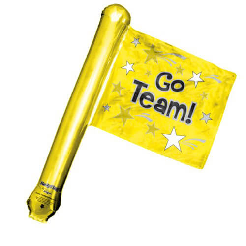 Party Balloon Go Team Yellow Rally Flag Foil Balloon