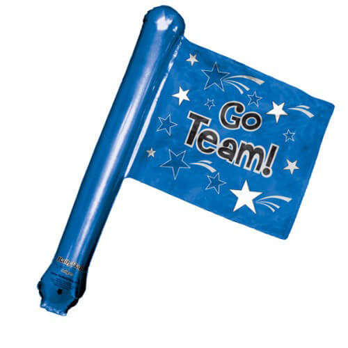 Party Balloon Go Team Blue Rally Flag Foil Balloon