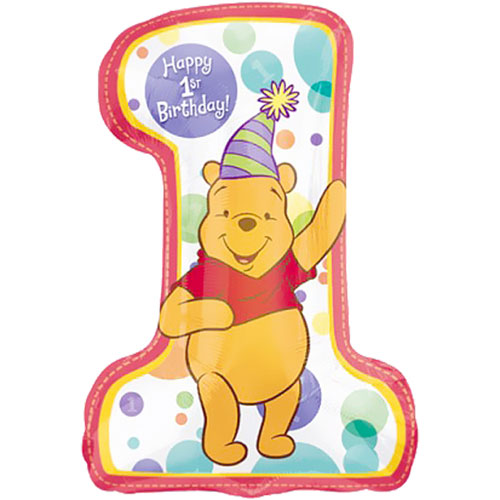 Party Balloon Winnie the Pooh 1st Birthday Deflated Balloon 