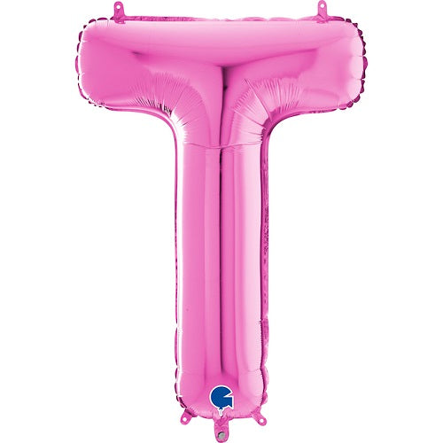 14" pink Letter (T) Foil Balloon 