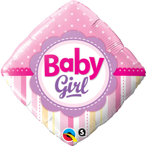 Party Balloon 18" Baby Girl Dots &amp; Stripes Foil Balloon.