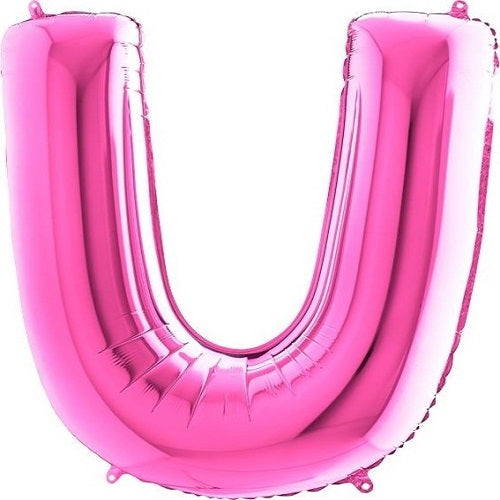 14" Pink Letter (U) Foil Balloon 