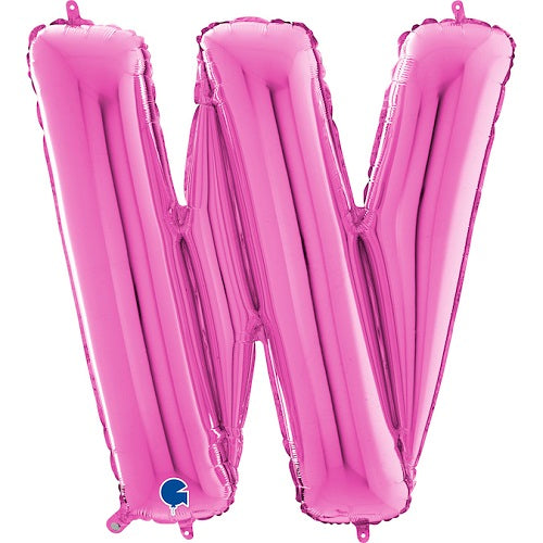 14" Pink Letter (W) Foil Balloon 