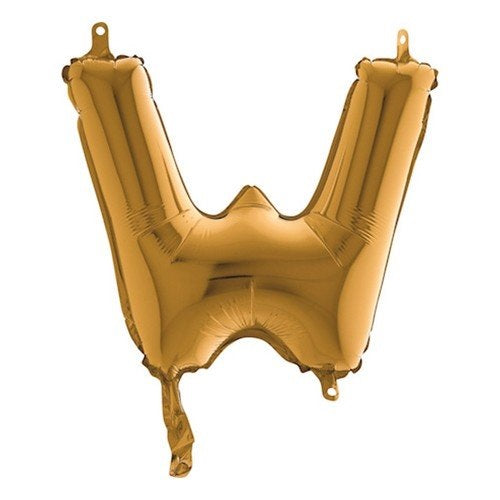 14" Gold Letter (W) Foil balloon 