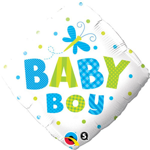 Party Balloon 18" Baby Boy Dots &amp; Dragonfly Foil Balloon