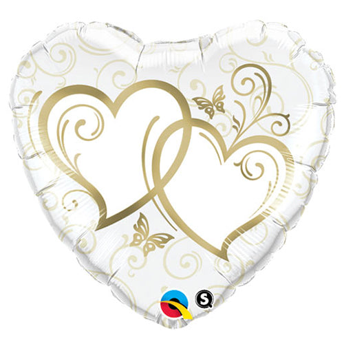 18" Entwined heart Hold Foil Balloon 