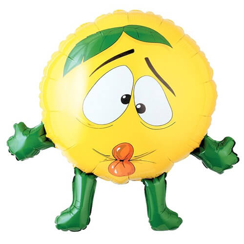 Party Balloon 9" Lemon Airfilled Foil Balloon
