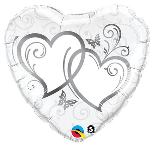 Balloons Party Celebrate Entwined Hearts Foil Balloon  18"