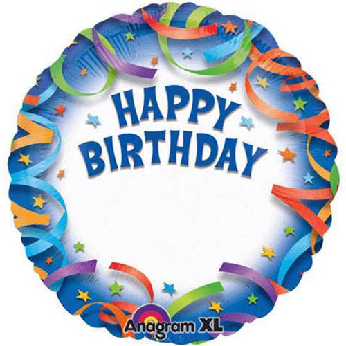 Party Balloon 18" Happy Birthday Streamers Personalized Foil Balloon S40