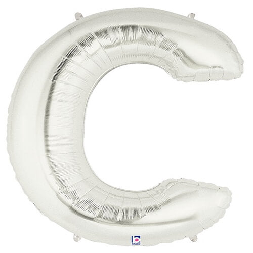 Party Balloon Alphabet C Silver Super Shape Foil Balloon