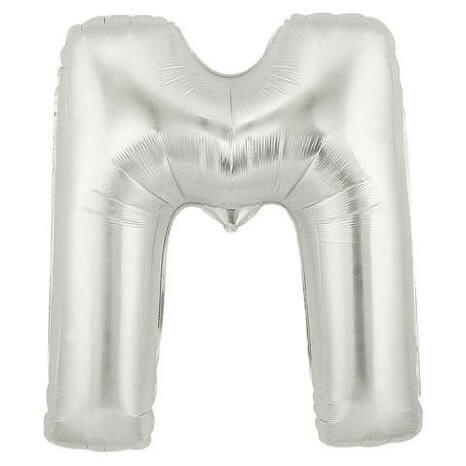 Party Balloon Alphabet M Silver Super Shape Foil Balloon