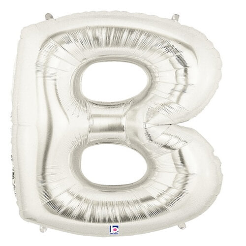 Party Balloon Alphabet B Silver Super Shape Foil Balloon