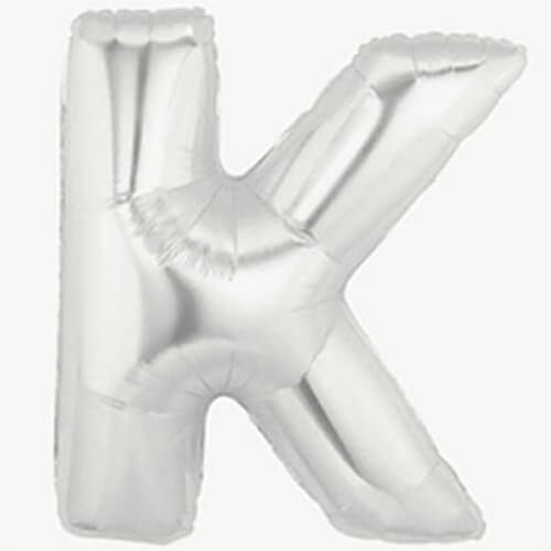 Party Balloon Alphabet K Silver Super Shape Foil Balloon