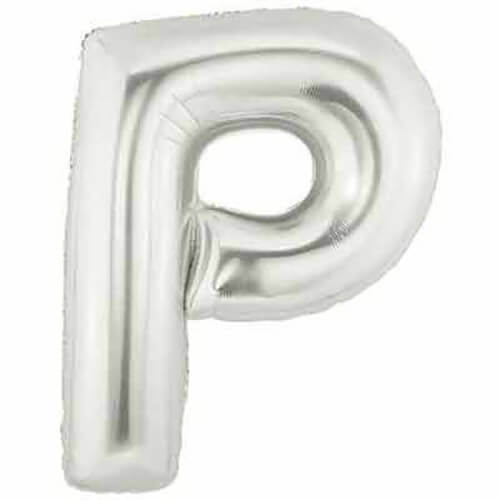 Party Balloon Alphabet P Silver Super Shape Foil Balloon