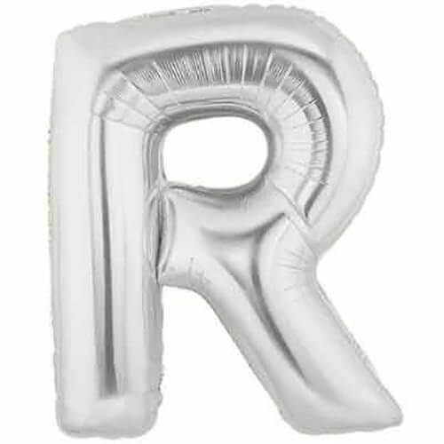 Party Balloon Alphabet R Silver Super Shape Foil Balloon