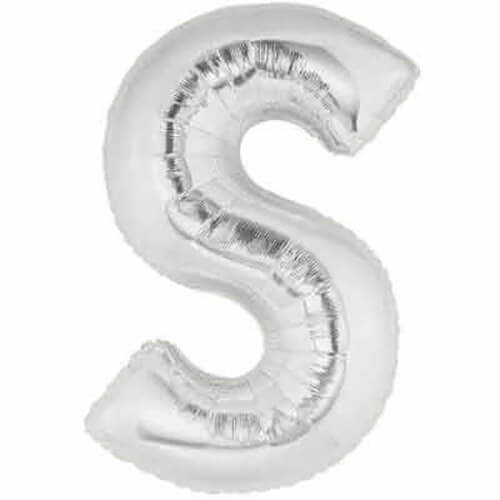 Party Balloon Alphabet S Silver Super Shape Foil Balloon