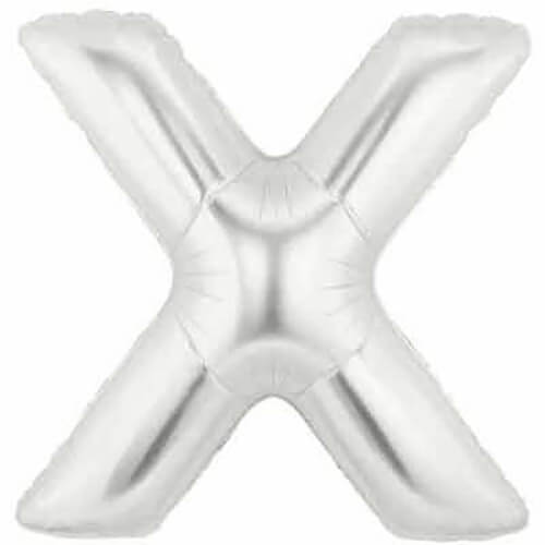 Party Balloon Alphabet X Silver Super Shape Foil Balloon