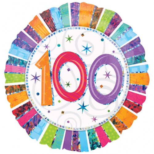 Party Balloon 18" 100th Radiant Birthday Foil Balloon S55