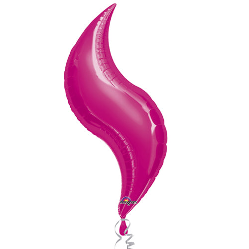 Party Balloon 36" Fuchsia Curve Foil Balloon S50