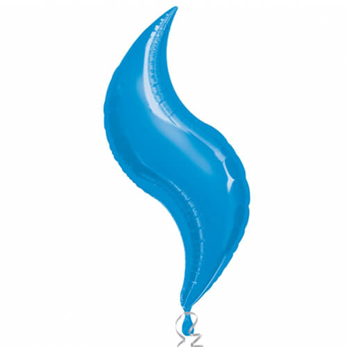 Party Balloon Blue Curve Foil Balloon 28" 