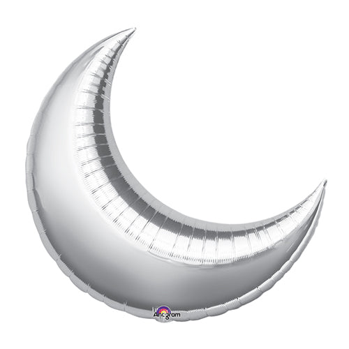 Party Balloon Silver Crescent Foil Balloon S40