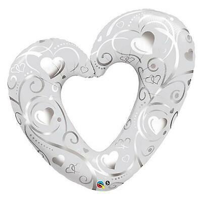 Valentine Day Silver Heart 42" Foil Balloon 