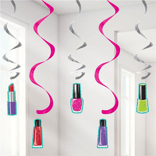 Party Balloon Sparkle Spa Party Hanging Swirls