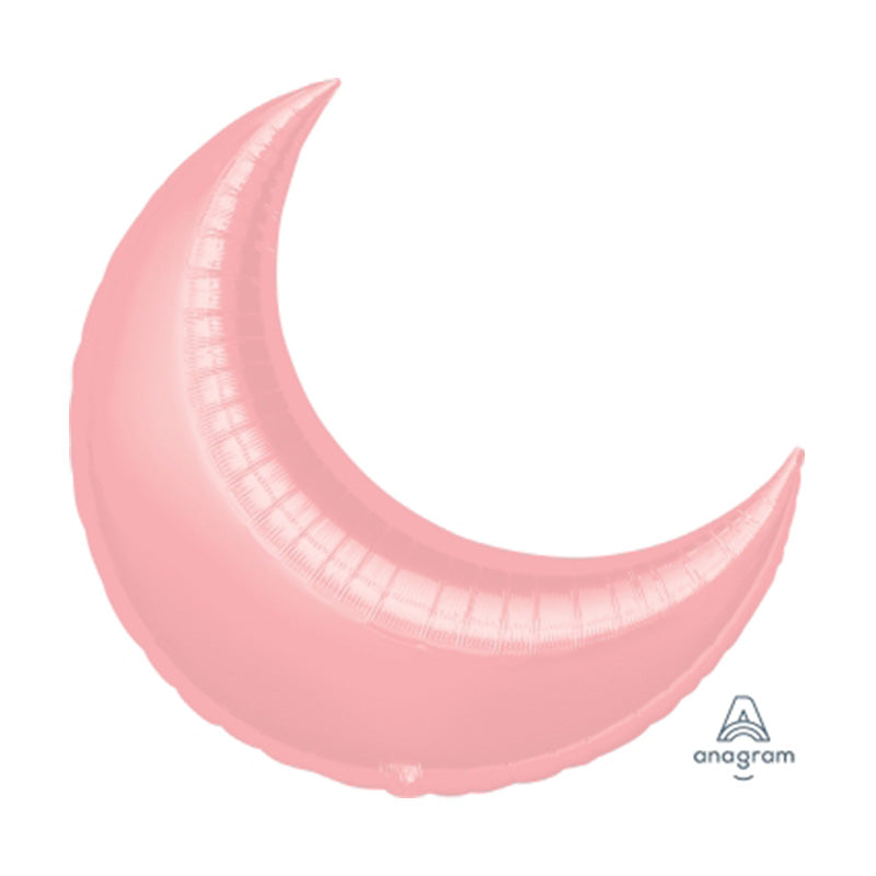 LARGE SHAPE PASTEL PINK CRESCENT 35" FOIL BALLOON 