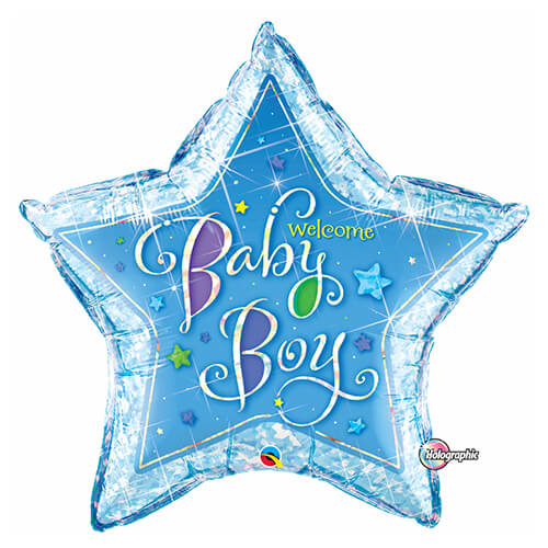 Party Balloon 36" Welcome Baby Boy Stars Foil Balloon