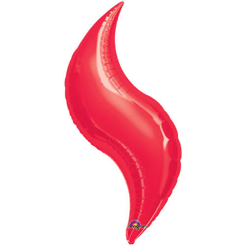 Party Balloon  Red Curve Foil Balloon 36" 
