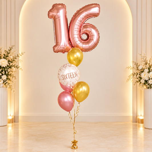 16th Birthday Girl Balloons Bouquet