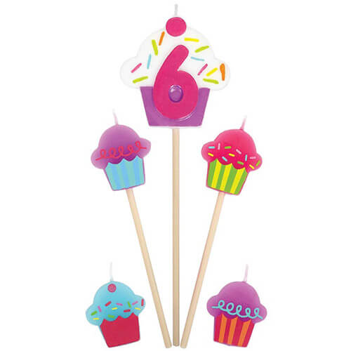 Party Balloon Candle Birthday Pick Cupcake #6