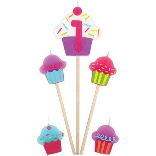Party Balloon Candle Birthday Pick Cupcake #1