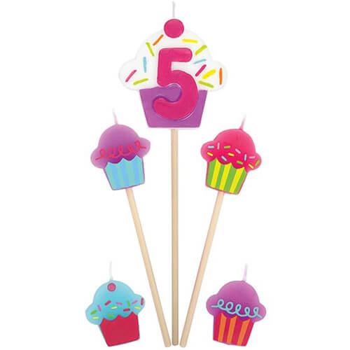 Party Balloon Candle Birthday Pick Cupcake #5