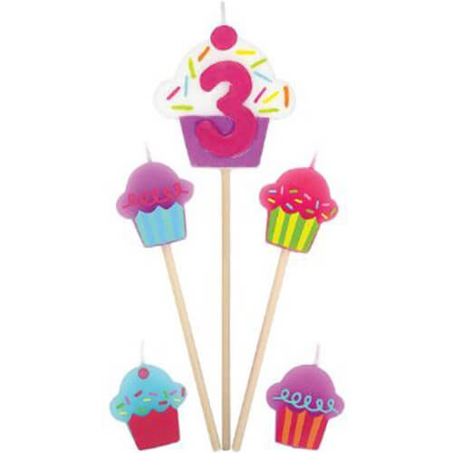 Party Balloon Candle Birthday Pick Cupcake #3