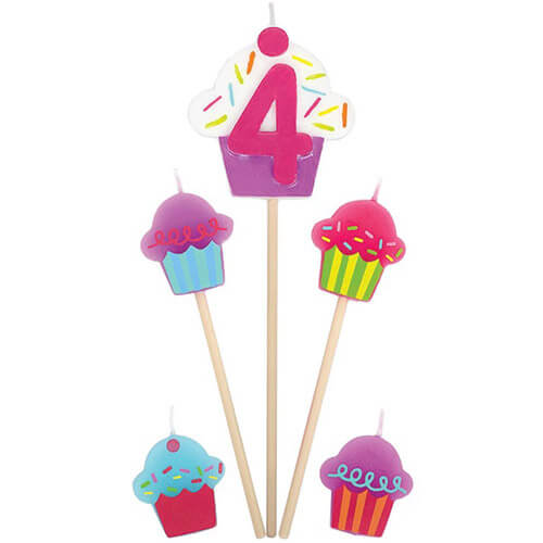 Party Balloon Candle Birthday Pick Cupcake #4