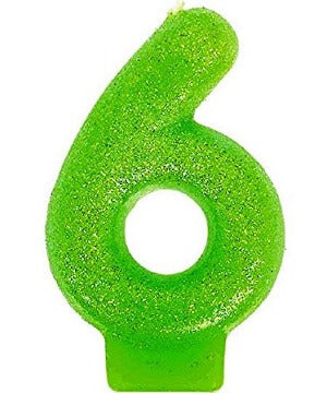 Party Balloon 3" Glitter Kiwi Green #6 Candle