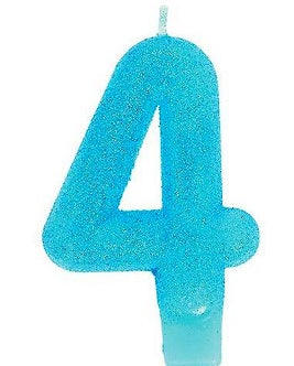 Party Balloon 3" Glitter Lite Blue #4 Candle 
