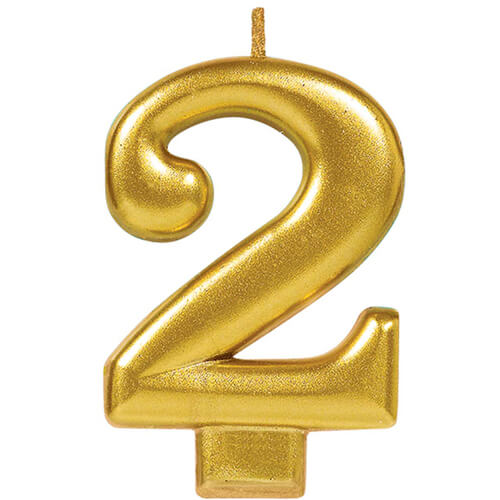 Party Balloon Gold Mettalic #2 Candle
