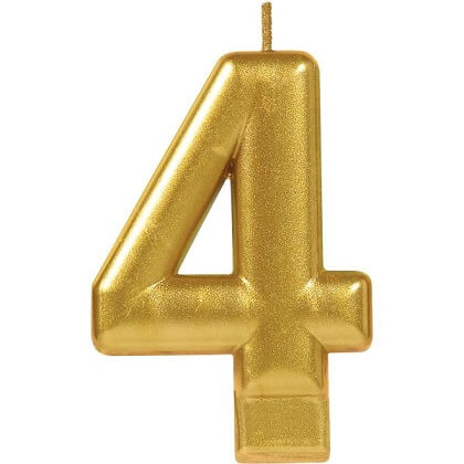 Party Balloon Gold Number 4 Candle