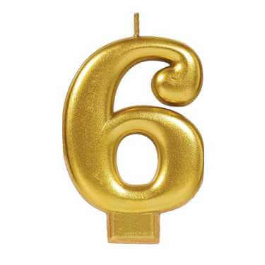 Party Balloon Gold Mettalic #6 Candle