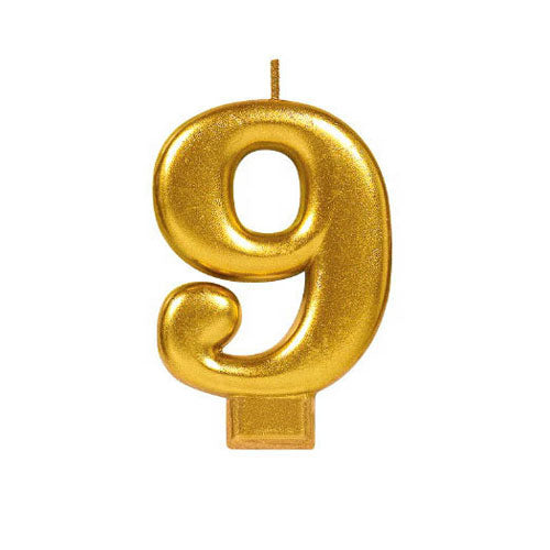 Party Balloon Gold Mettalic #3 Candle
