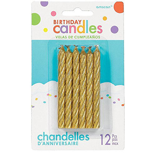 Party Balloons Gold Spiral Candle