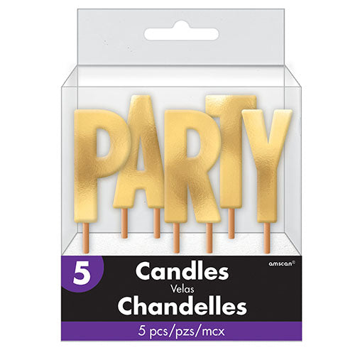 Party Item  Candle Pick Party - Gold