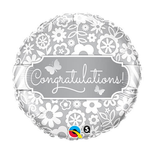 Party Balloon 18"Congratulations Butterflies Foil Balloon