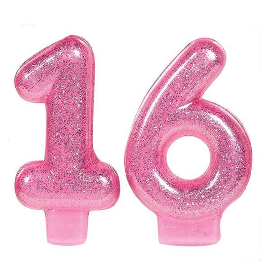 Party Balloon 1Ct. Glitter Sweet 16 No. Birthday Candles