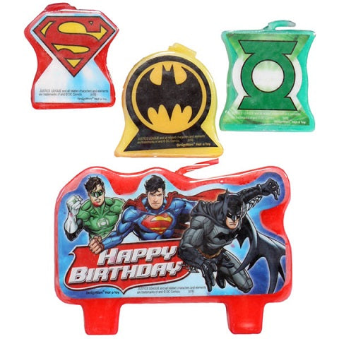Party Balloon Justice League Birthday Candles