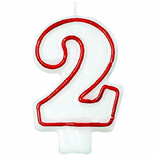 Party Balloon Candle Red/White No.2 Birthday 